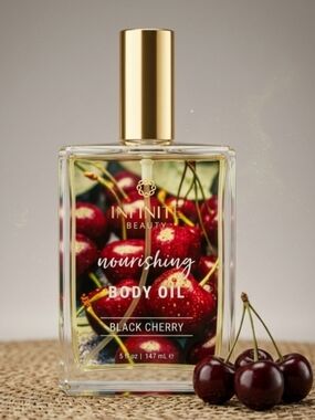 Infinite Beauty Nourishing Body Oil - Black Cherry (147ml).
